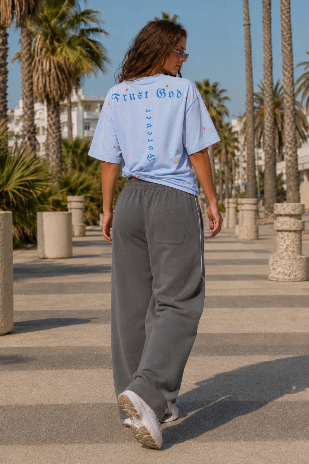 Reflection Striped Straight-Leg Sweats
