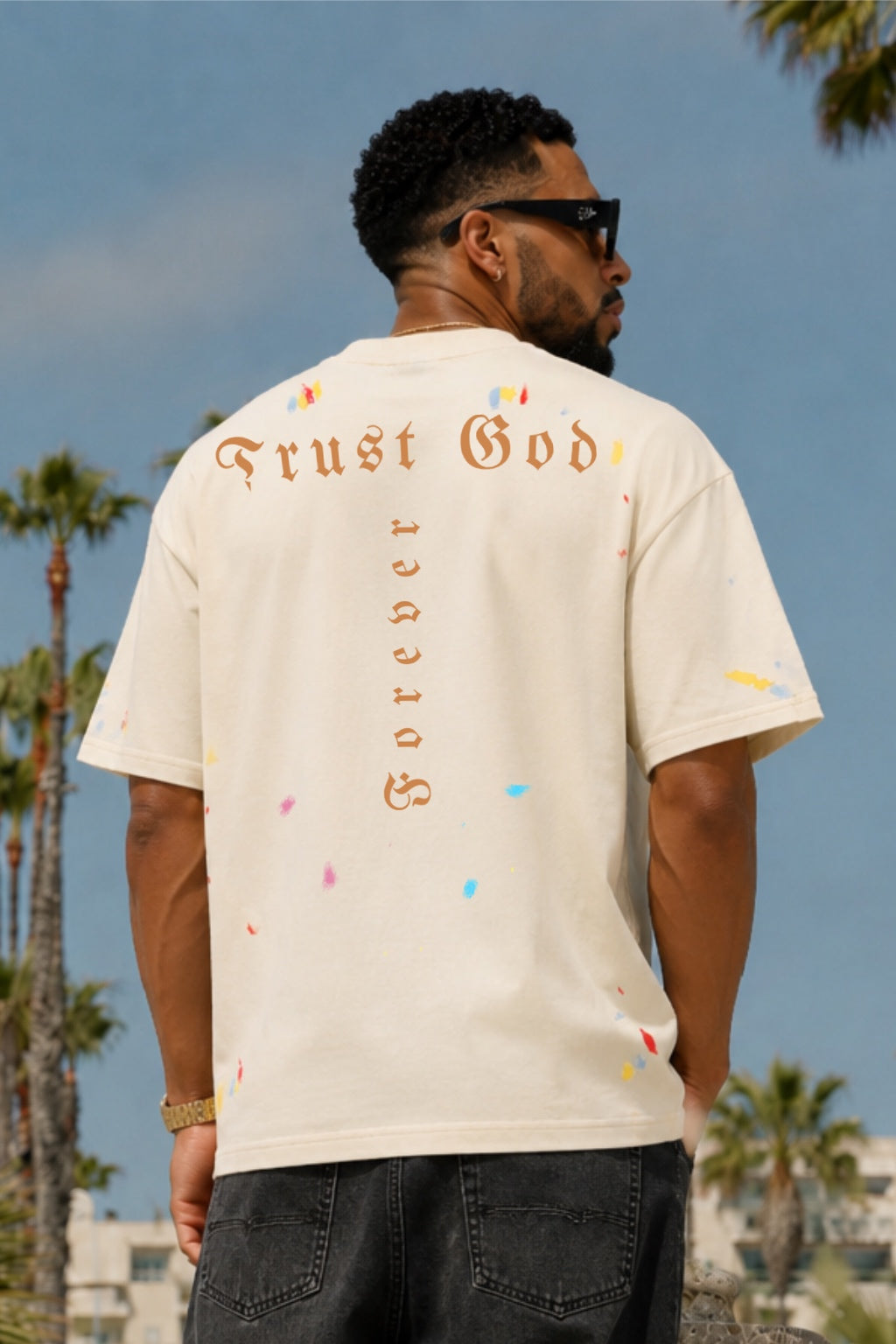 Trust God Paint Spatter Cream