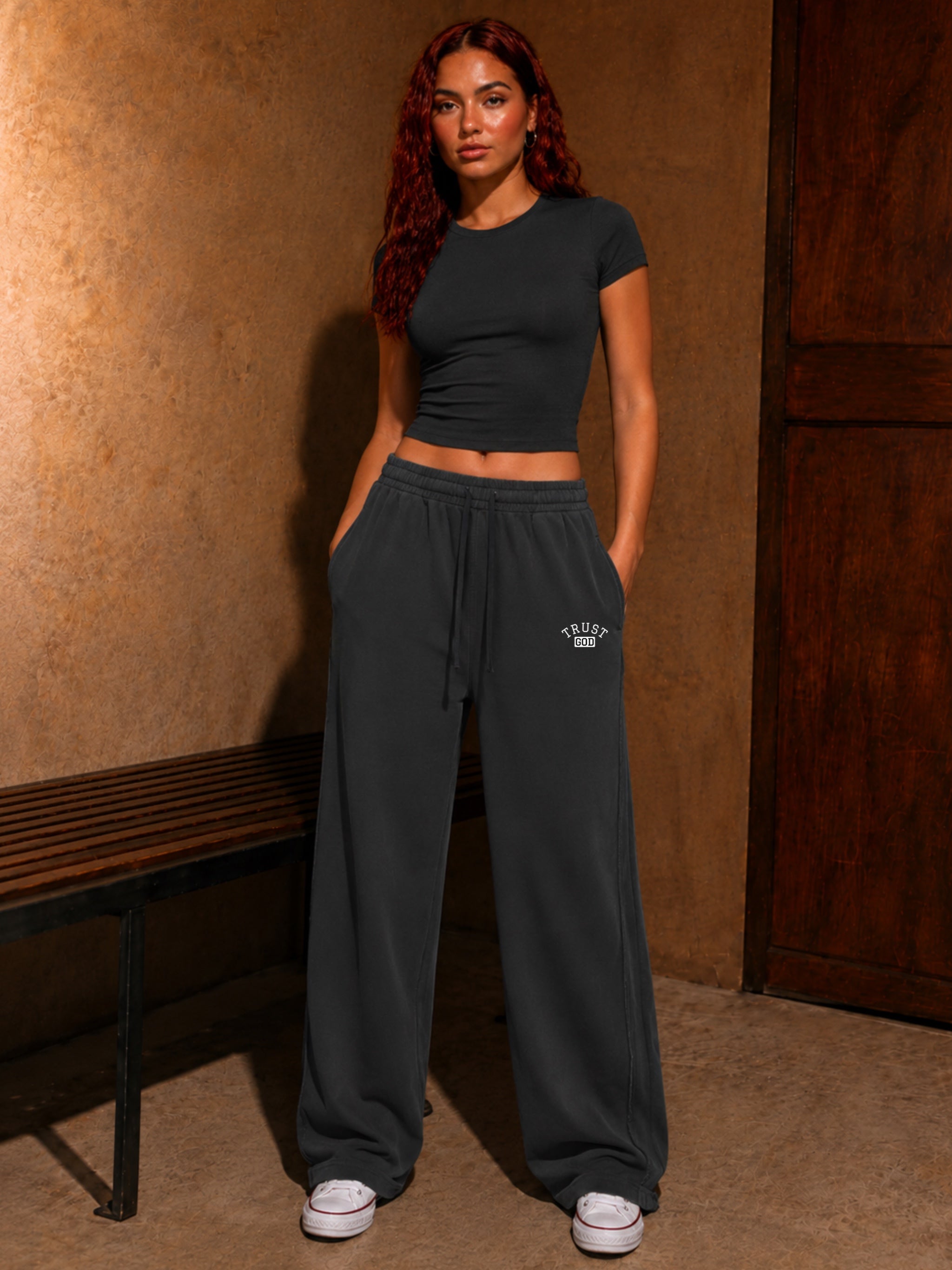 Trust God Raw Edge Sweats